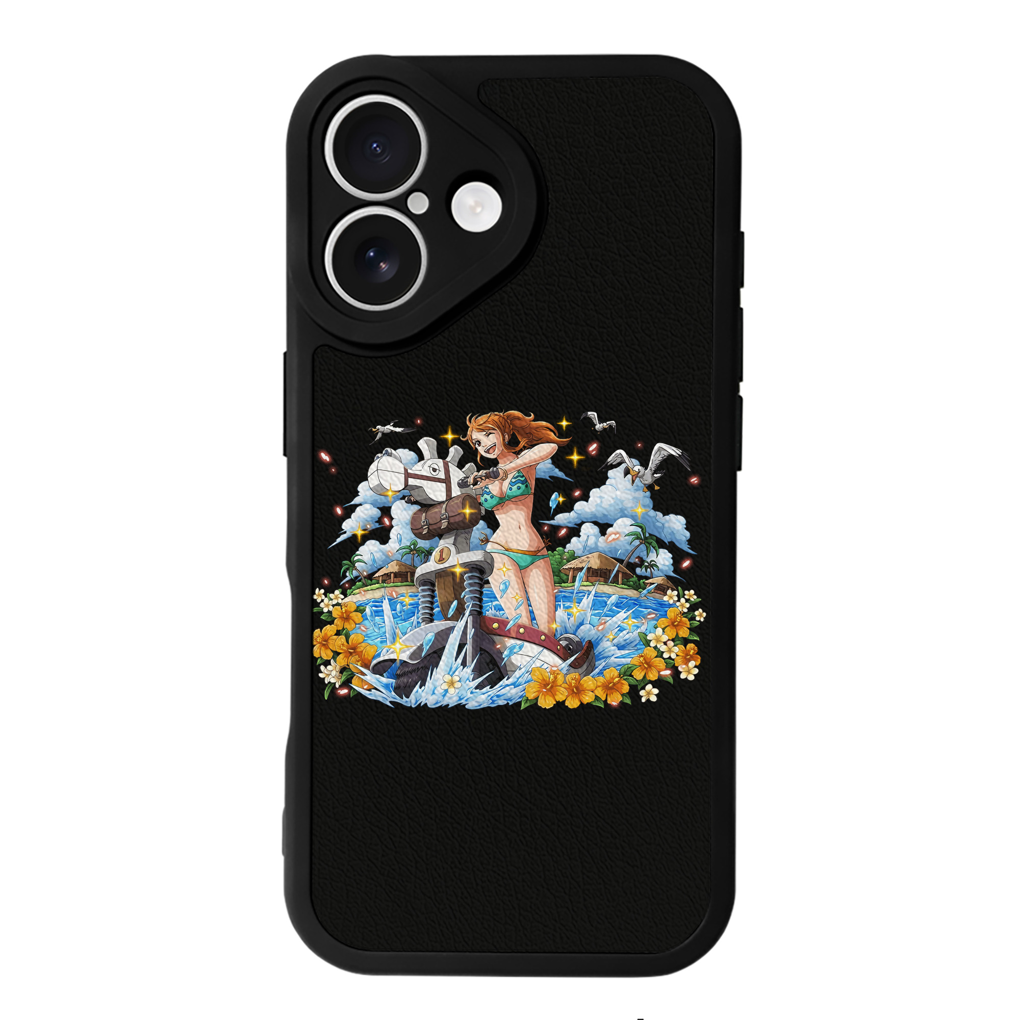 （画像用） ワンピース ナミ ONE PIECE Nami 【iPhone 16シリーズ対応】シリコンスマホケース（レザー調） 材質：シリコン